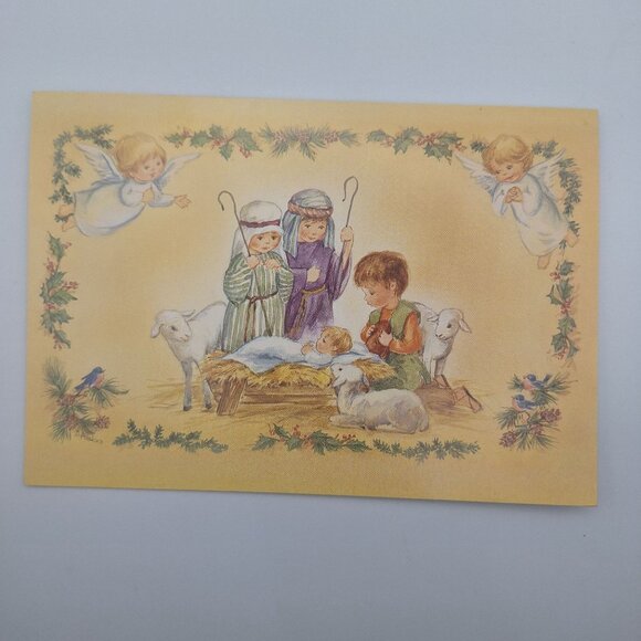 Vintage Style Nativity Christmas Cards  Envelopes Religious Holiday Set Of 3 90s - Picture 7 of 11